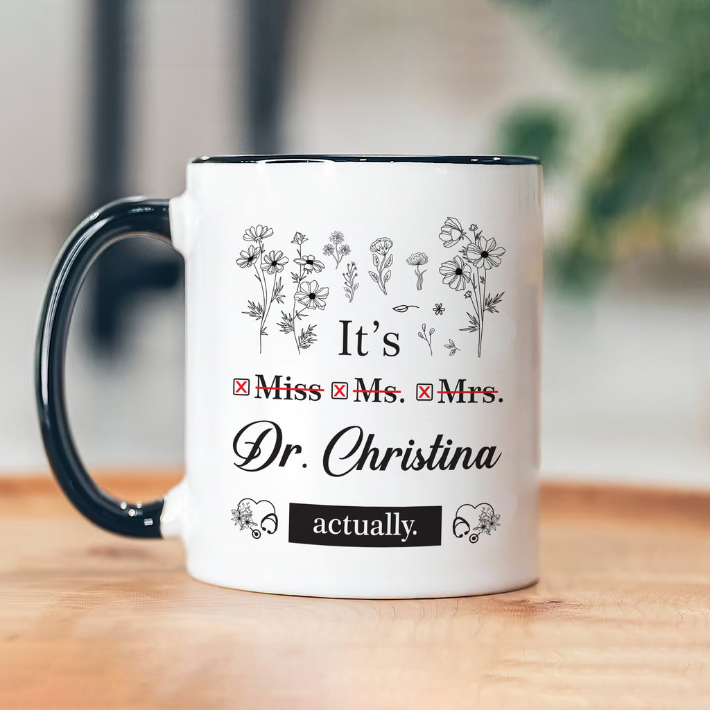 Personalized Doctor Coffee Mug - Perfect PHD Graduate Gift, Special New Doctor Celebration Cup, Customizable Future Doctor Gift Idea