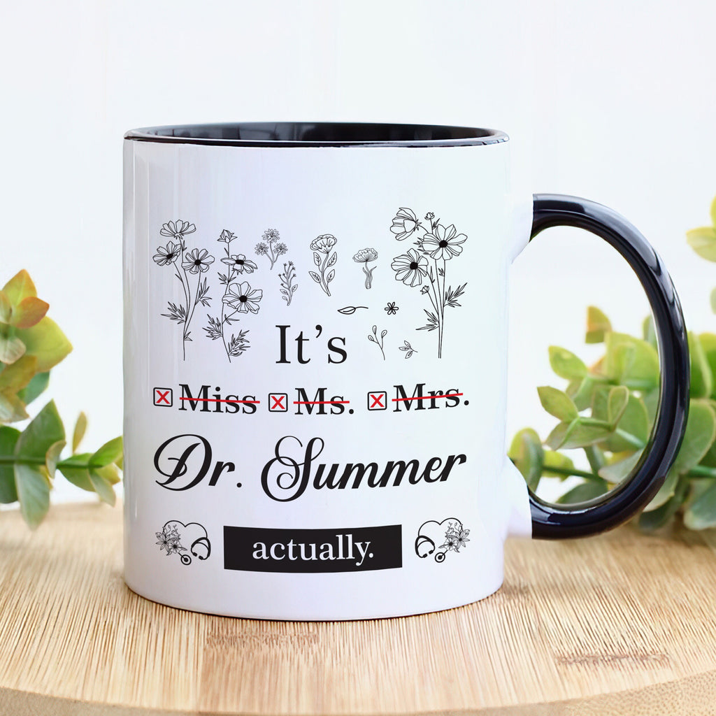 Personalized Doctor Coffee Mug - Perfect PHD Graduate Gift, Special New Doctor Celebration Cup, Customizable Future Doctor Gift Idea