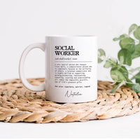 Personalized Social Worker Definition Mug, Custom Name Social Worker Coffee Mug, Social Worker Life, Social Worker Gift, Appreciation Gift