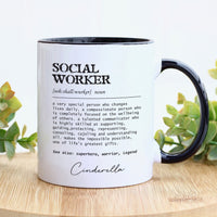 Personalized Social Worker Definition Mug, Custom Name Social Worker Coffee Mug, Social Worker Life, Social Worker Gift, Appreciation Gift