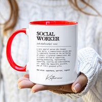 Personalized Social Worker Definition Mug, Custom Name Social Worker Coffee Mug, Social Worker Life, Social Worker Gift, Appreciation Gift