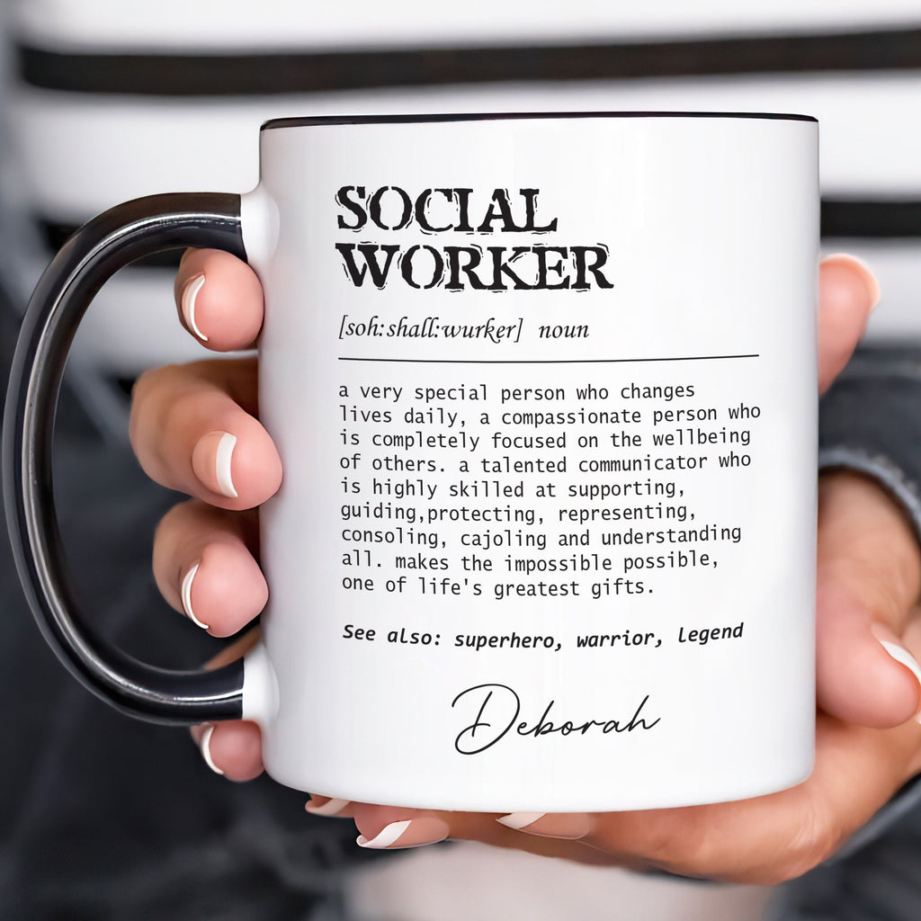 Personalized Social Worker Definition Mug, Custom Name Social Worker Coffee Mug, Social Worker Life, Social Worker Gift, Appreciation Gift