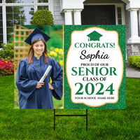 Personalized Graduation Yard Sign 2025 with Photo - Grad Sign, Class of 2025, Custom Graduation 2025 Yard Sign with Metal H-Stake