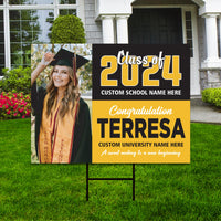 Personalized Graduation Yard Sign 2025 with Photo - Grad Sign, Class of 2025, Custom Graduation 2025 Yard Sign with Metal H-Stake