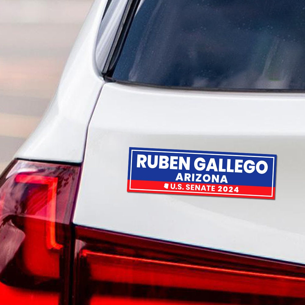 Ruben Gallego for U.S. Senate Car Magnet - Vote Ruben Gallego Vehicle Magnet, Arizona US Senate Election 2024 Sticker Magnet - 10" x 3"