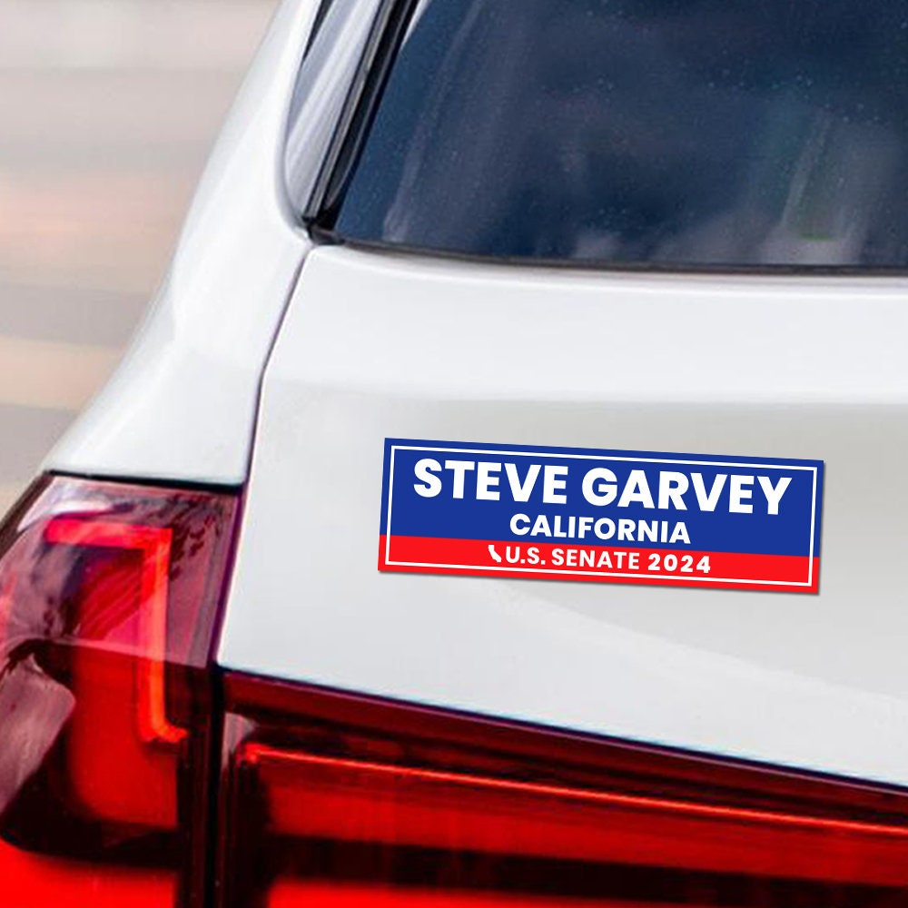 Steve Garvey for U.S. Senate Car Magnet - Vote Steve Garvey Vehicle Magnet, California US Senate Election 2024 Sticker Magnet - 10" x 3"