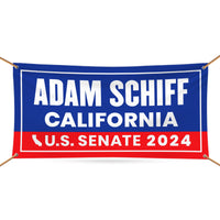 Adam Schiff For California U.S. Senate Banner Sign, 13oz US Senate 2024 Adam Schiff Vote Election 2024 Vinyl Banner With Metal Grommets