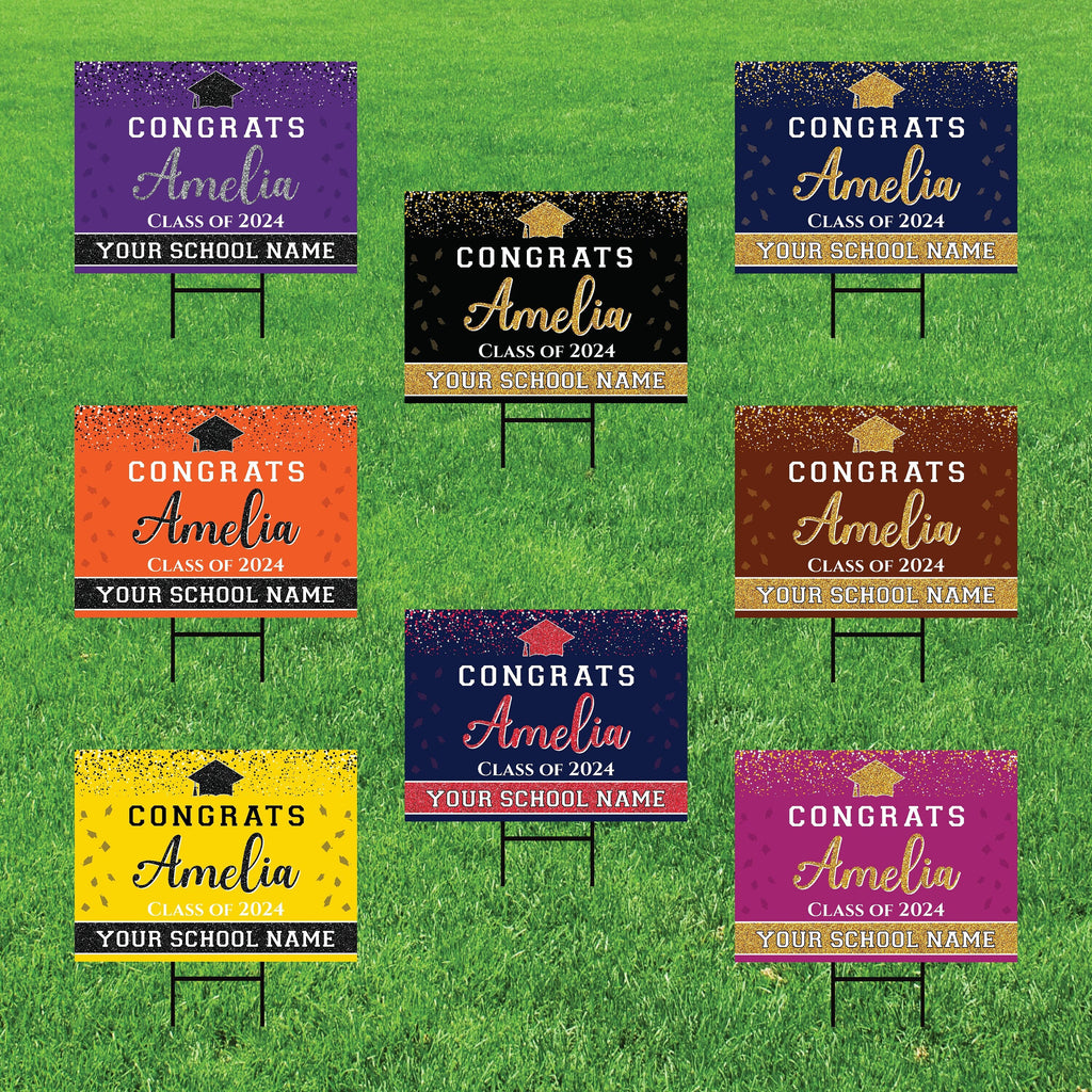 Personalized Graduation Yard Sign 2025, Graduate 2025, Senior Grad Sign, Class of 2025, Custom Graduation 2025 Yard Sign with Metal H-Stake