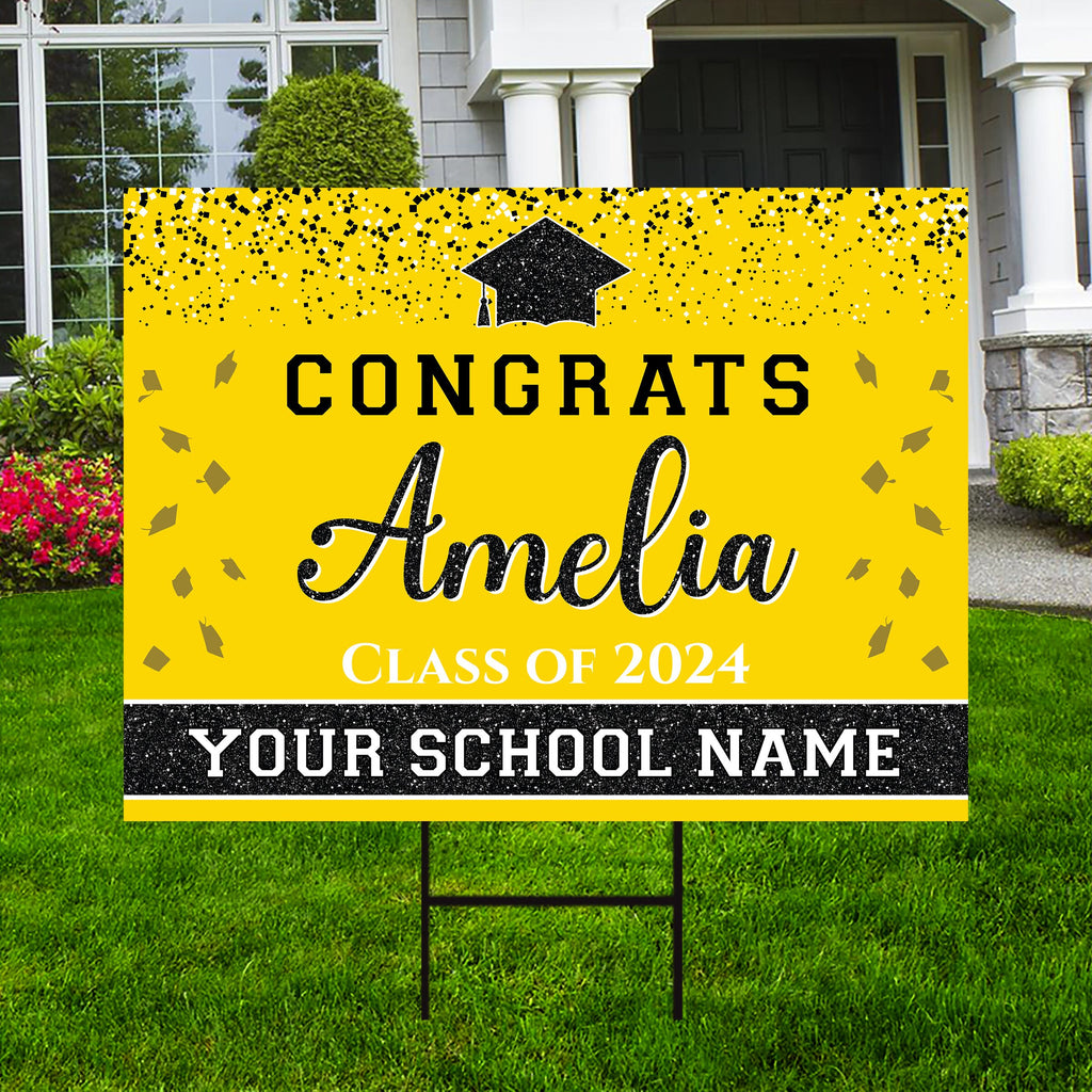 Personalized Graduation Yard Sign 2025, Graduate 2025, Senior Grad Sign, Class of 2025, Custom Graduation 2025 Yard Sign with Metal H-Stake