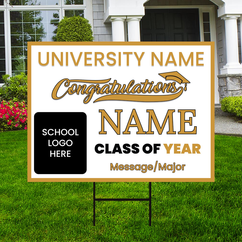 Personalized Graduation Yard Sign 2024, College Graduation Sign, Class of 2024, Custom High School Graduation Yard Sign with Metal H-Stake