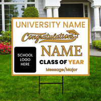 Personalized Graduation Yard Sign 2024, College Graduation Sign, Class of 2024, Custom High School Graduation Yard Sign with Metal H-Stake