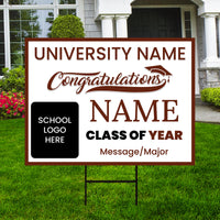 Personalized Graduation Yard Sign 2024, College Graduation Sign, Class of 2024, Custom High School Graduation Yard Sign with Metal H-Stake