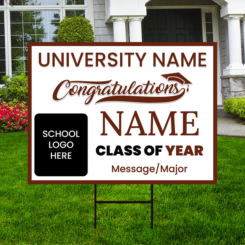 Personalized Graduation Yard Sign 2024, College Graduation Sign, Class of 2024, Custom High School Graduation Yard Sign with Metal H-Stake