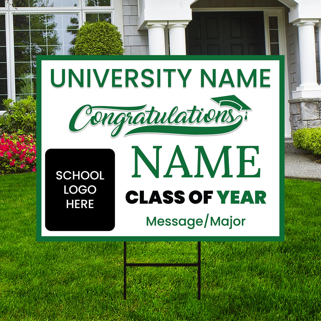 Personalized Graduation Yard Sign 2024, College Graduation Sign, Class of 2024, Custom High School Graduation Yard Sign with Metal H-Stake