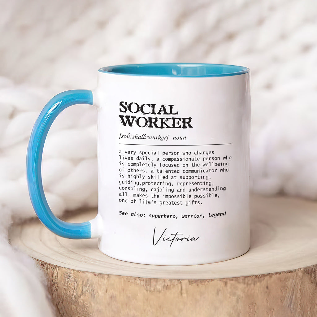 Personalized Social Worker Definition Mug, Custom Name Social Worker Coffee Mug, Social Worker Life, Social Worker Gift, Appreciation Gift