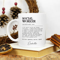 Personalized Social Worker Definition Mug, Custom Name Social Worker Coffee Mug, Social Worker Life, Social Worker Gift, Appreciation Gift