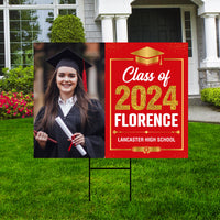 Personalized Graduation Yard Sign 2025 with Photo, 2025 Senior Grad Sign, Class of 2025, Custom Graduation 2025 Yard Sign with Metal H-Stake