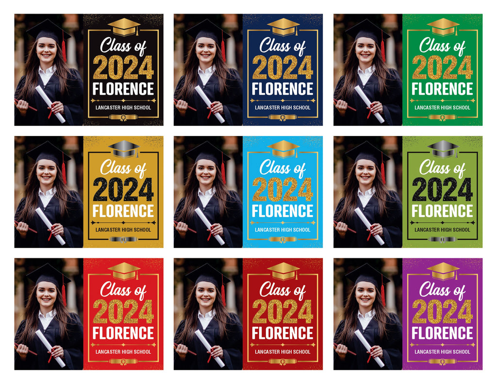 Personalized Graduation Yard Sign 2024 with Photo, 2024 Senior Grad Sign, Class of 2024, Custom Graduation 2024 Yard Sign with Metal H-Stake