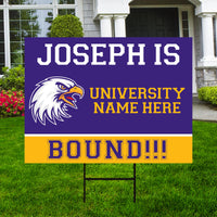 Personalized College Bound Yard Sign, College Logo Sign, Custom Graduate College University Bound Yard Sign with Metal H-Stake