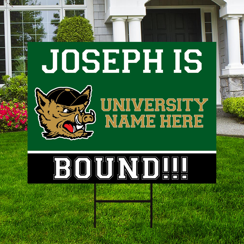 Personalized College Bound Yard Sign, College Logo Sign, Custom Graduate College University Bound Yard Sign with Metal H-Stake