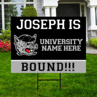 Personalized College Bound Yard Sign, College Logo Sign, Custom Graduate College University Bound Yard Sign with Metal H-Stake