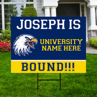 Personalized College Bound Yard Sign, College Logo Sign, Custom Graduate College University Bound Yard Sign with Metal H-Stake