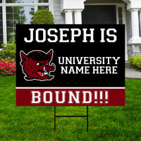 Personalized College Bound Yard Sign, College Logo Sign, Custom Graduate College University Bound Yard Sign with Metal H-Stake