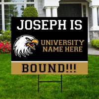 Personalized College Bound Yard Sign, College Logo Sign, Custom Graduate College University Bound Yard Sign with Metal H-Stake