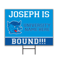 Personalized College Bound Yard Sign, College Logo Sign, Custom Graduate College University Bound Yard Sign with Metal H-Stake