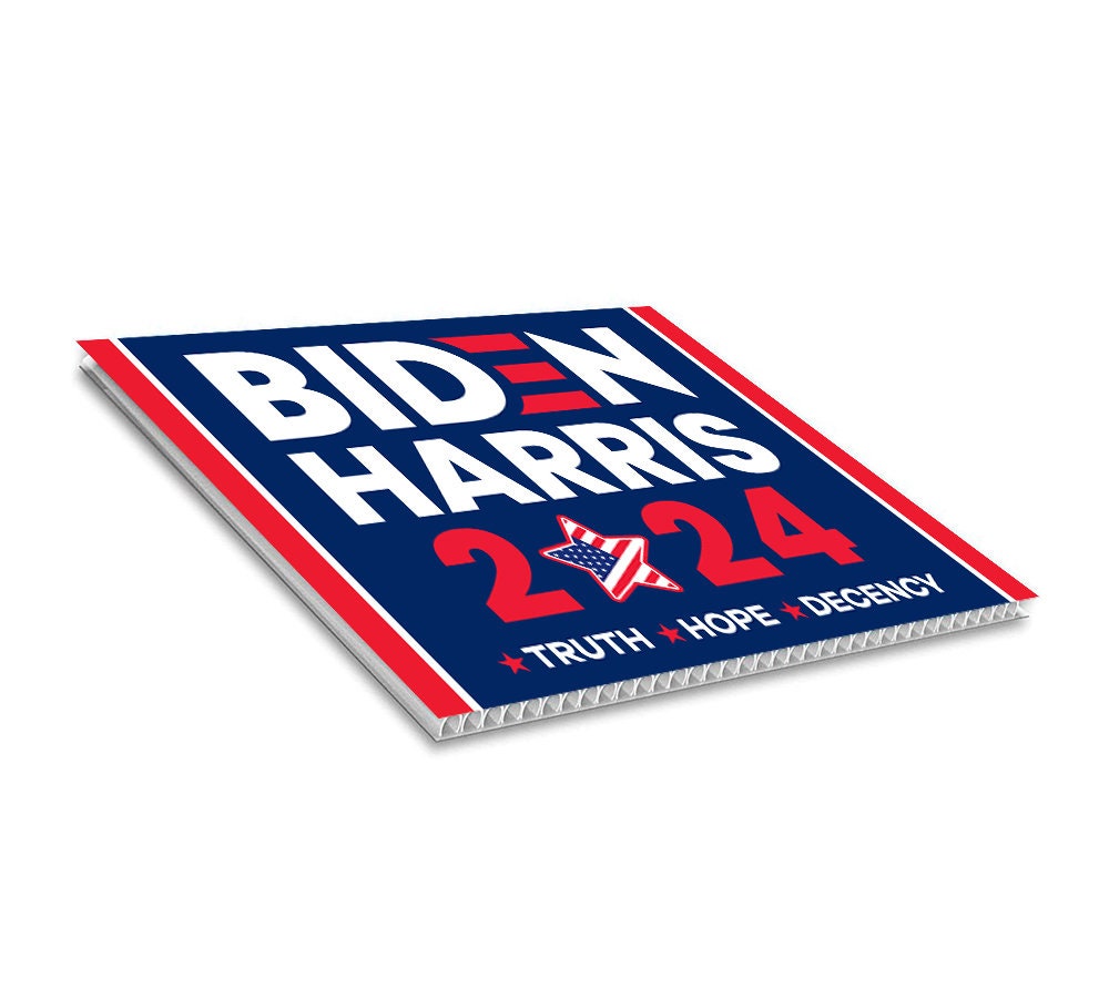 Biden Harris 2024 Yard Sign - Coroplast Joe Biden For President 2024 L ...