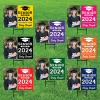 Personalized Graduation Yard Sign 2025 with Photo, 2025 Senior Grad Sign, Class of 2025, Custom Graduation 2025 Yard Sign with Metal H-Stake