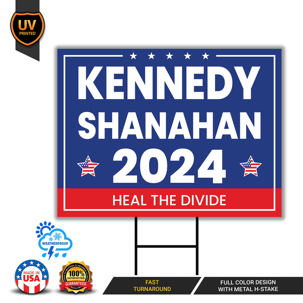 Kennedy Shanahan 2024 Yard Sign - Robert F. Kennedy Jr. For President 2024 Lawn Sign, Election 2024 RFK Jr. Yard Sign with Metal H-Stake