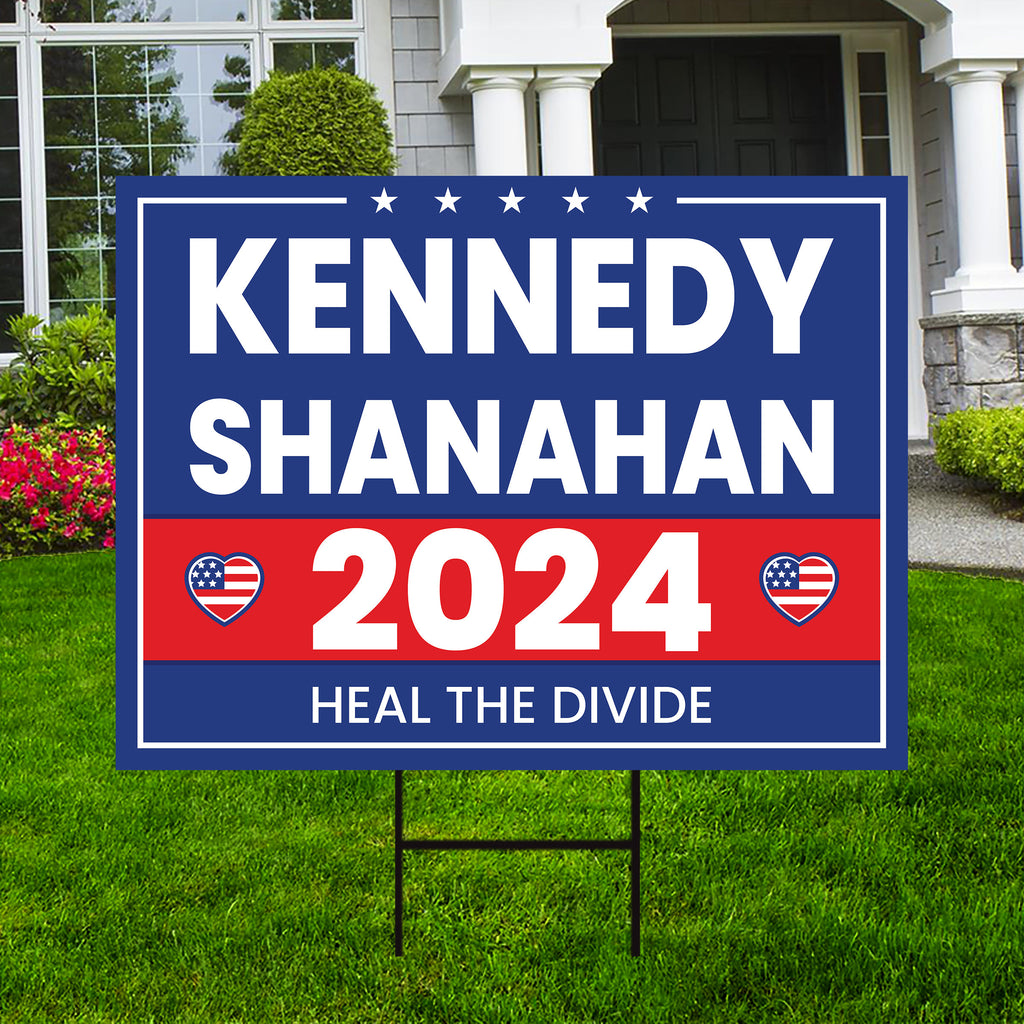 Kennedy Shanahan 2024 Yard Sign - Robert F. Kennedy Jr. For President 2024 Lawn Sign, Election 2024 RFK Jr. Yard Sign with Metal H-Stake