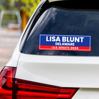 Lisa Blunt Rochester for U.S. Senate Delaware Sticker Vinyl Decal, Vote US Senate Election 2024 Bumper Sticker Decal - 10" x 3"