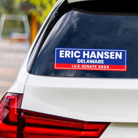 Eric Hansen for U.S. Senate Car Magnet - Vote Eric Hansen Vehicle Magnet, Delaware US Senate Election 2024 Sticker Magnet - 6" x 4.5"