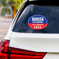 Eric Hansen for U.S. Senate Delaware Sticker Vinyl Decal, Vote US Senate Election 2024 Bumper Sticker Decal - 6" x 4.5"