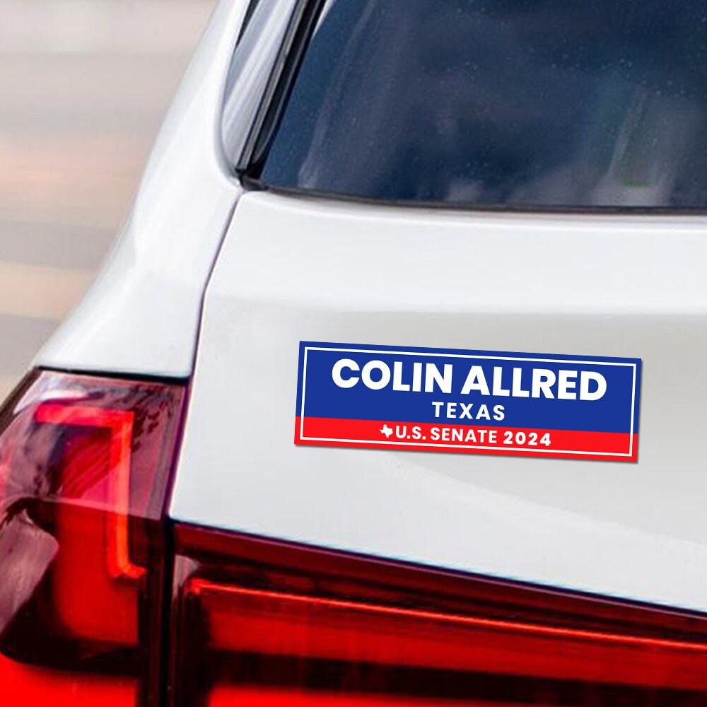 Colin Allred for U.S. Senate Car Magnet - Vote Colin Allred Vehicle Magnet, Texas US Senate Election 2024 Sticker Magnet - 10" x 3"