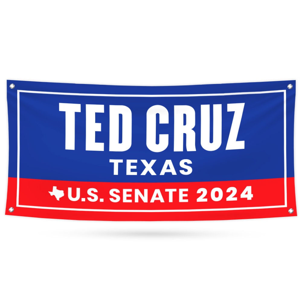 Ted Cruz For Texas U.S. Senate Banner Sign, 13 oz Waterproof US Senate 2024 Allred Vote Election 2024 Vinyl Banner With Metal Grommets