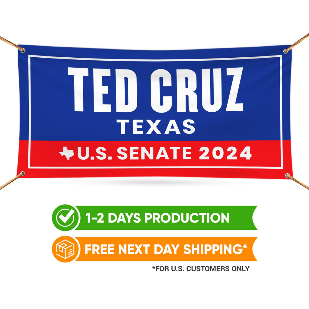 Ted Cruz For Texas U.S. Senate Banner Sign, 13 oz Waterproof US Senate 2024 Allred Vote Election 2024 Vinyl Banner With Metal Grommets