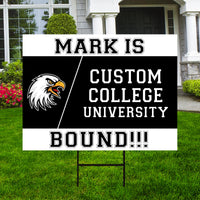 Personalized College Bound Yard Sign, College Logo Sign, Custom Graduate College University Bound Yard Sign with Metal H-Stake