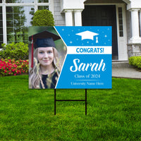 Personalized Graduation Yard Sign 2025 with Photo - Grad Sign, Class of 2025, Custom Graduation 2025 Yard Sign with Metal H-Stake