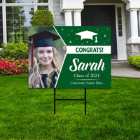 Personalized Graduation Yard Sign 2025 with Photo - Grad Sign, Class of 2025, Custom Graduation 2025 Yard Sign with Metal H-Stake