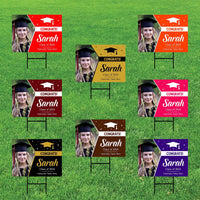 Personalized Graduation Yard Sign 2025 with Photo - Grad Sign, Class of 2025, Custom Graduation 2025 Yard Sign with Metal H-Stake