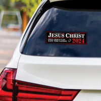 Jesus Christ 24 Only Jesus Can Save This Nation Sticker Vinyl Decal, Jesus 2024 Our Only Hope Bumper Sticker Decal - 10" x 3"