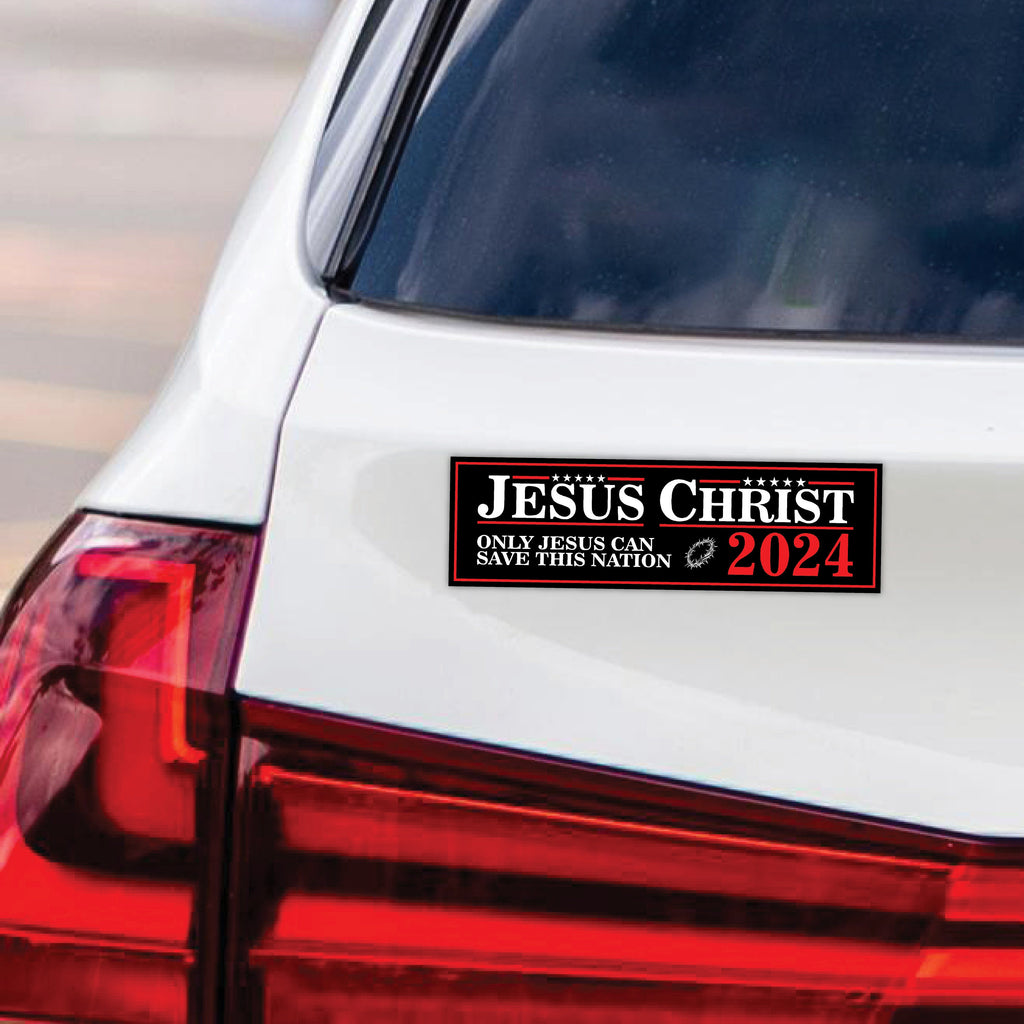 Jesus Christ 24 Only Jesus Can Save This Nation Car Magnet, Jesus 2024 Magnet, Jesus Our Only Hope , Jesus Vehicle Magnet - 10" x 3"