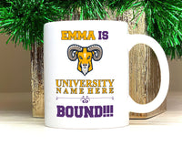 Personalized College Bound Mug - College Graduation, High School Graduation, University Bound, Custom College Logo Mug, Class of 2024 Gifts