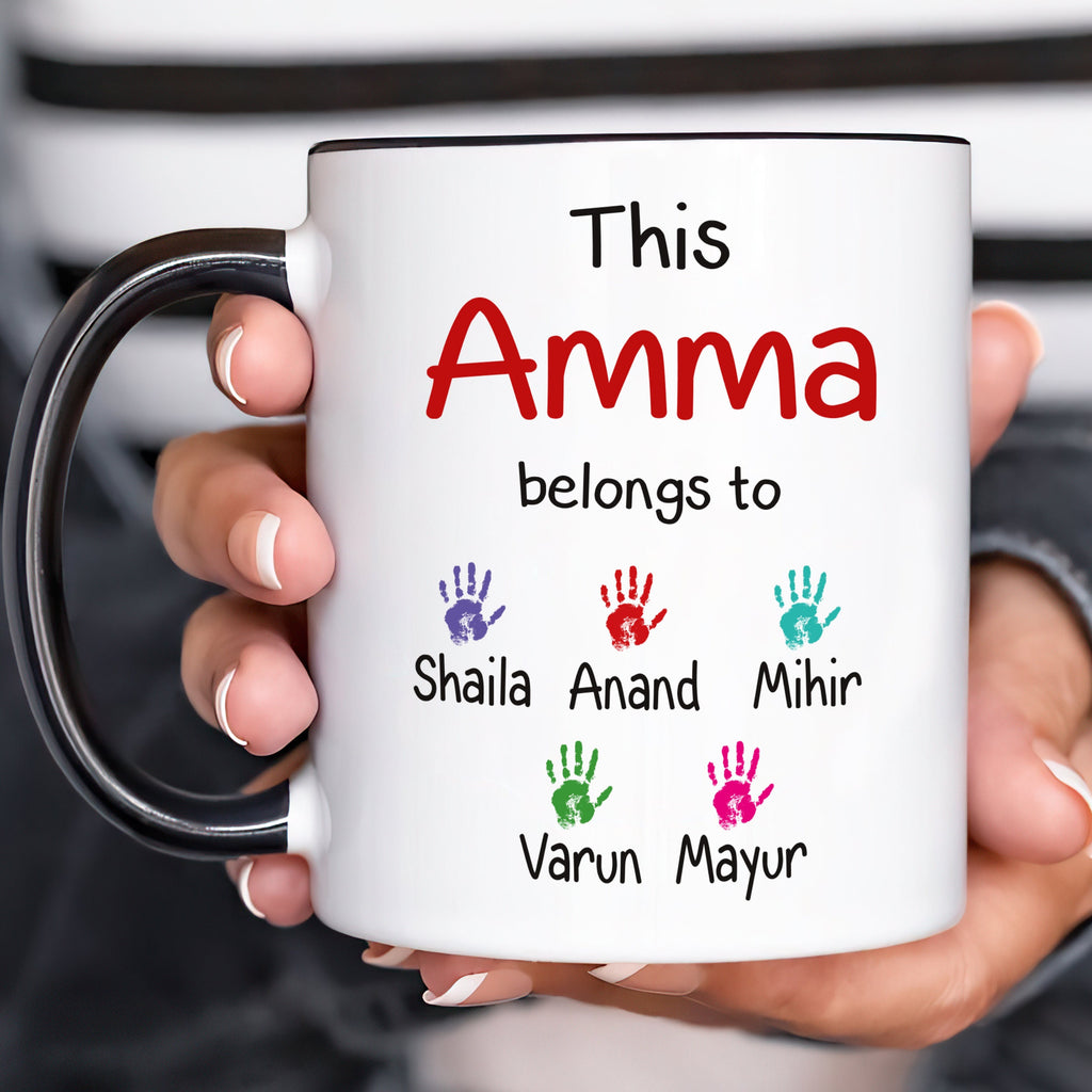 Personalized Indian Name Mother's Day Mug - Custom Name Coffee Cup, Hindu Indian Name Mug, Gift For Mother's Day, Mata, Aai, Bebe, Amma, Maa