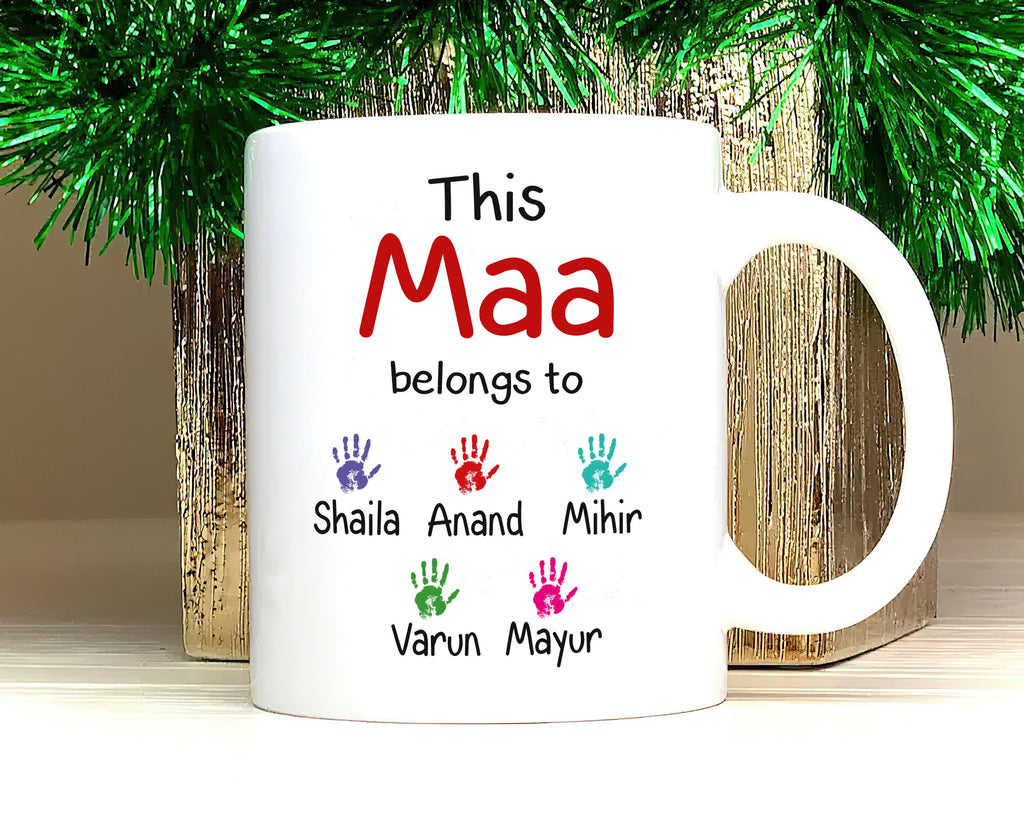 Personalized Indian Name Mother's Day Mug - Custom Name Coffee Cup, Hindu Indian Name Mug, Gift For Mother's Day, Mata, Aai, Bebe, Amma, Maa