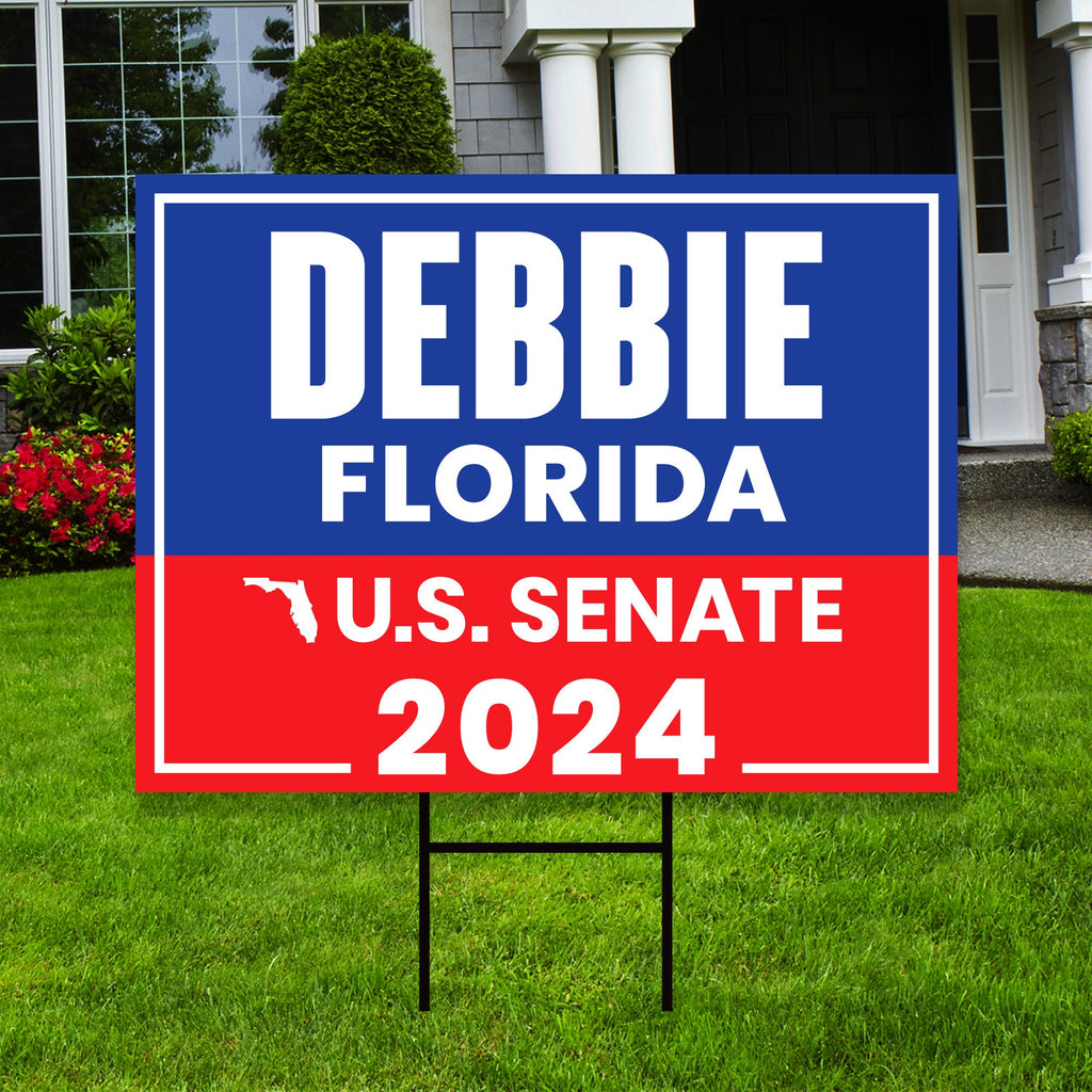 a political sign in front of a house