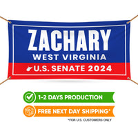 a banner with the name zachary west virginia on it